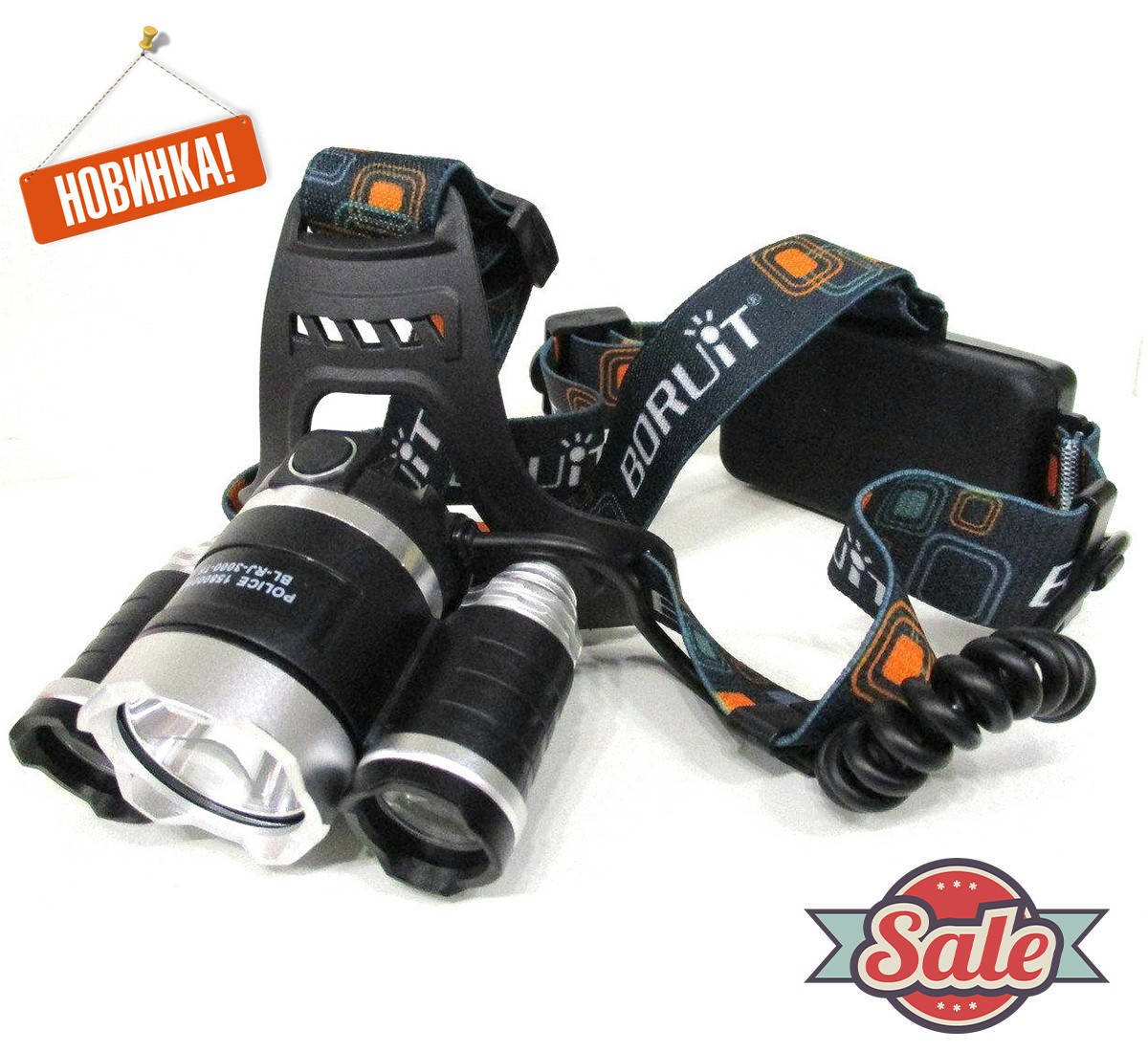 

Фонарик на лоб RJ3000 BORIUT, Эксклюзивный