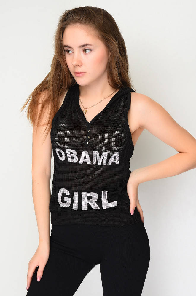 

Майка женская с капюшоном черная ААА 141616M, Черный