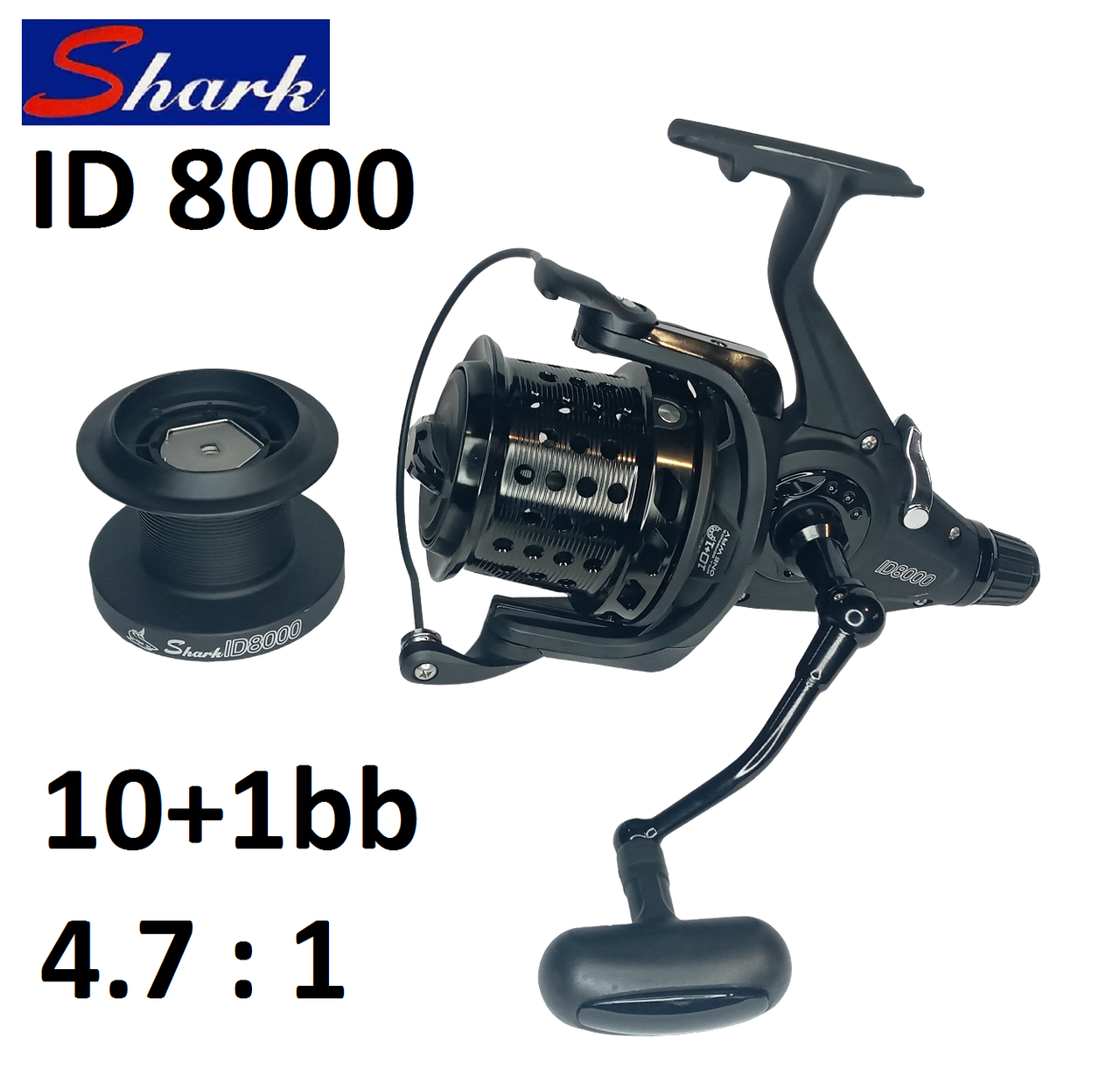 

Карповая катушка Shark ID  10+1bb с бейтраннером и конусной шпулей