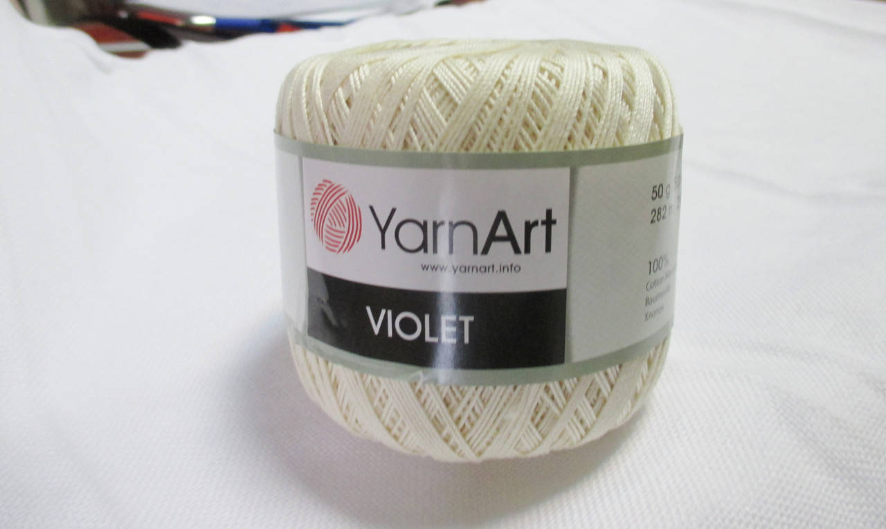 

Пряжа нитки для вязания хлопковые Виолет Ярнарт Violet YarnArt 100% бавовна молочний № 6282, Фиолетовый