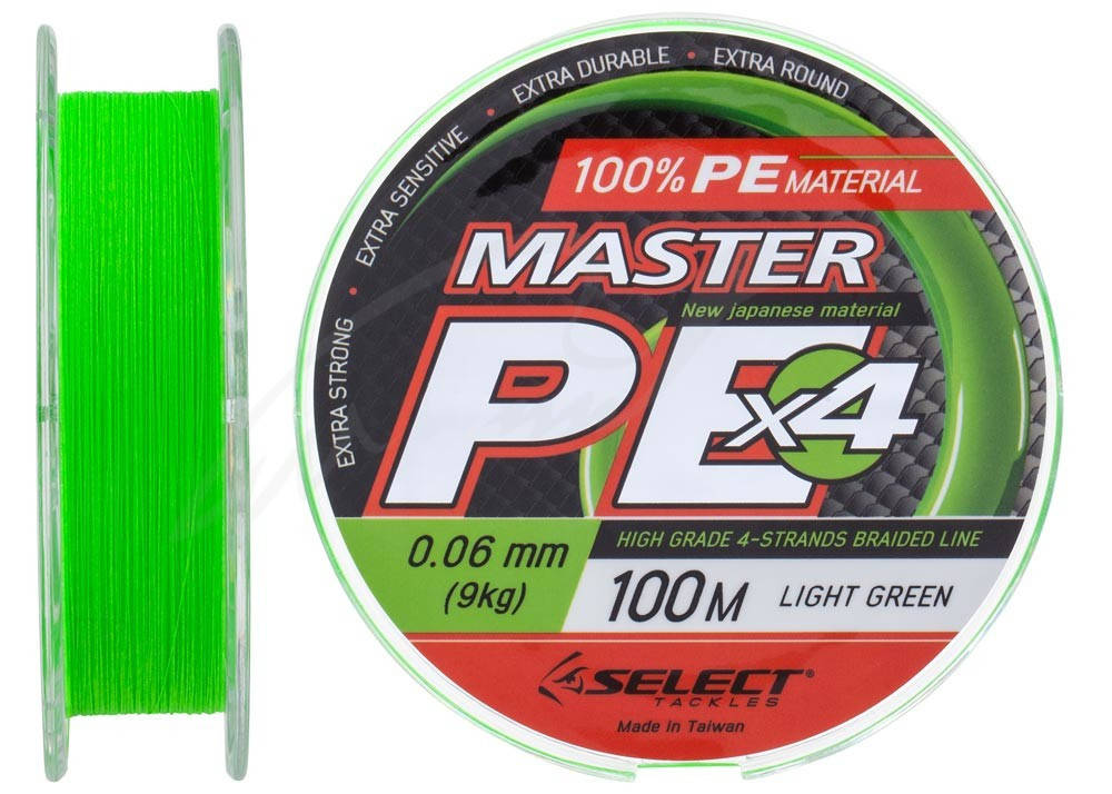 

Шнур Select Master PE 100 м. 0.10 мм 13 кг. (салат.), Салатовый