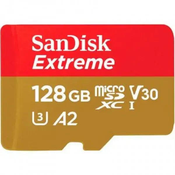 

Карта памяти SanDisk Extreme SDSQXA1-128G-GN6MN Red Gold 128GB microSD Class 10 UHS-I U3 V30 A1