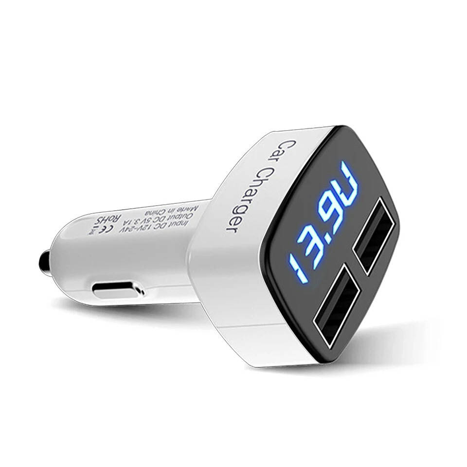 

Зарядка USB в прикуриватель на 2 выхода, автомобильная зарядка usb (белая) 2 в 1 USB