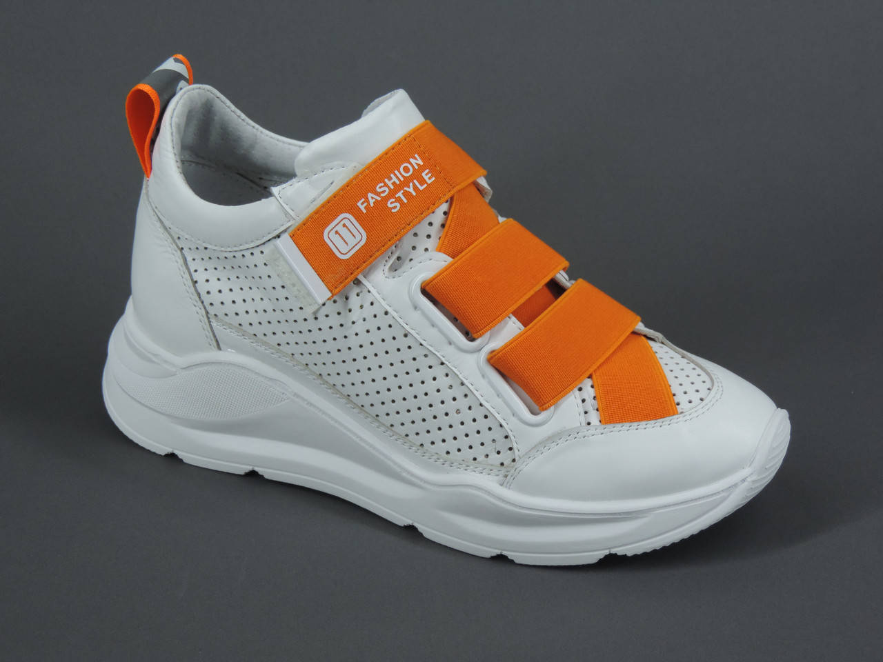 

Кроссовки женские модные на платформе из натуральной кожи 39, Белый