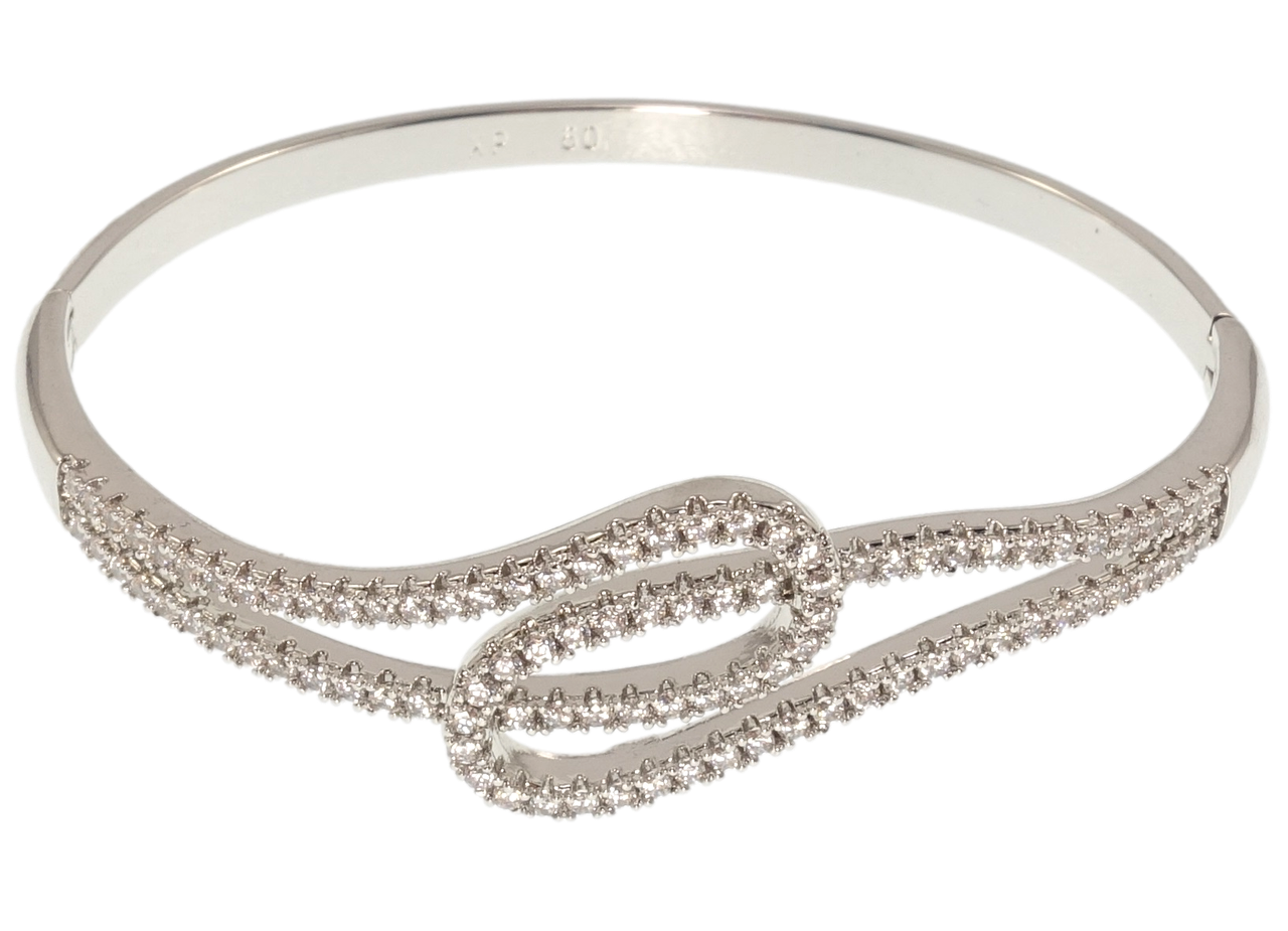 

Браслет Xuping Родий "Петельки с цирконием" ø 6см