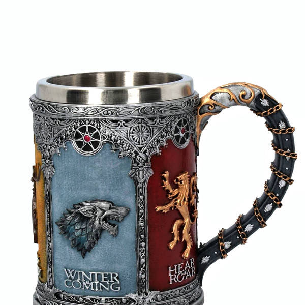 

Кружка Игра престолов Старк Тулли Таргариен Ланнистер Баратеон из нержавеющей Золотой Лев Бокал