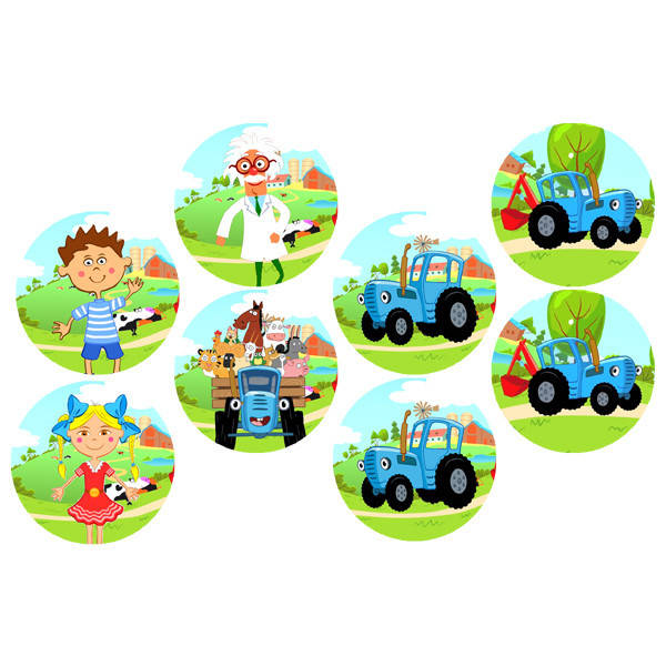 

Наклейка " Синий трактор " в ассортименте , 45 мм.