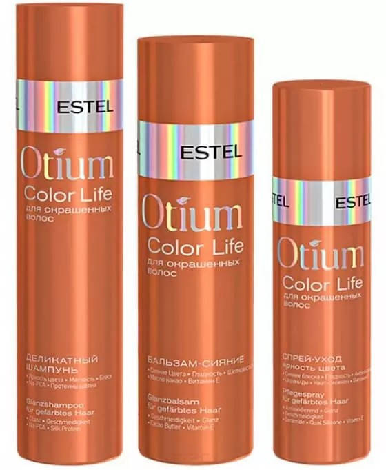 

Набор для окрашенных волос (шампунь, бальзам, спрей) OTIUM COLOR LIFE Estel Professional 250/200/200 мл