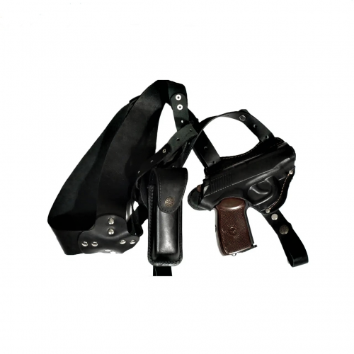 

КОБУРА ПМ ОПЕРАТИВНАЯ НАТУРАЛЬНАЯ КОЖА ДВУСТОРОННЯЯ С ЧЕХЛОМ ДЛЯ МАГАЗИНА ПЛЕЧЕВОЕ НОШЕНИЕ ПОД МЫШКОЙ