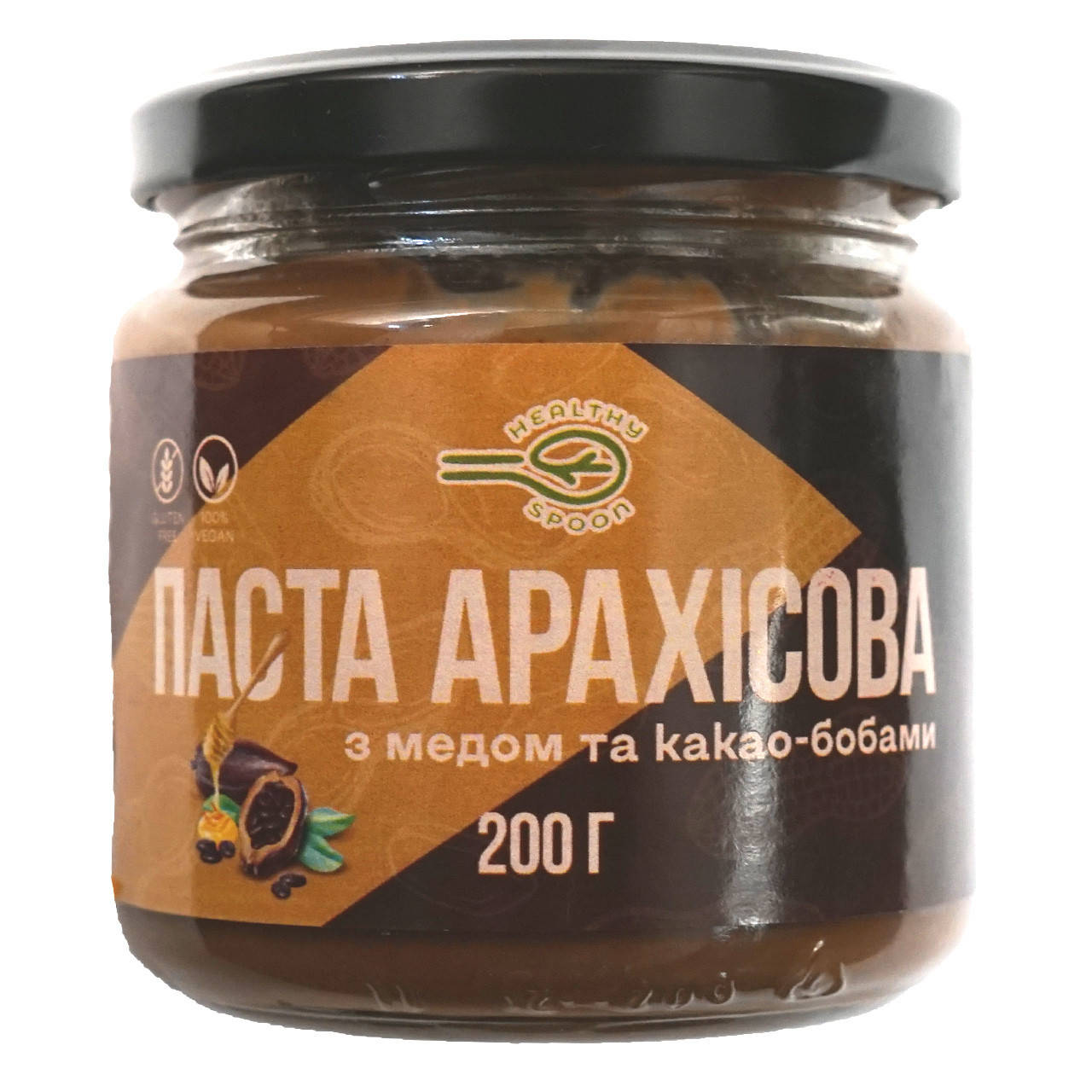

Арахисовое паста, с мёдом и какао бобами, 200г