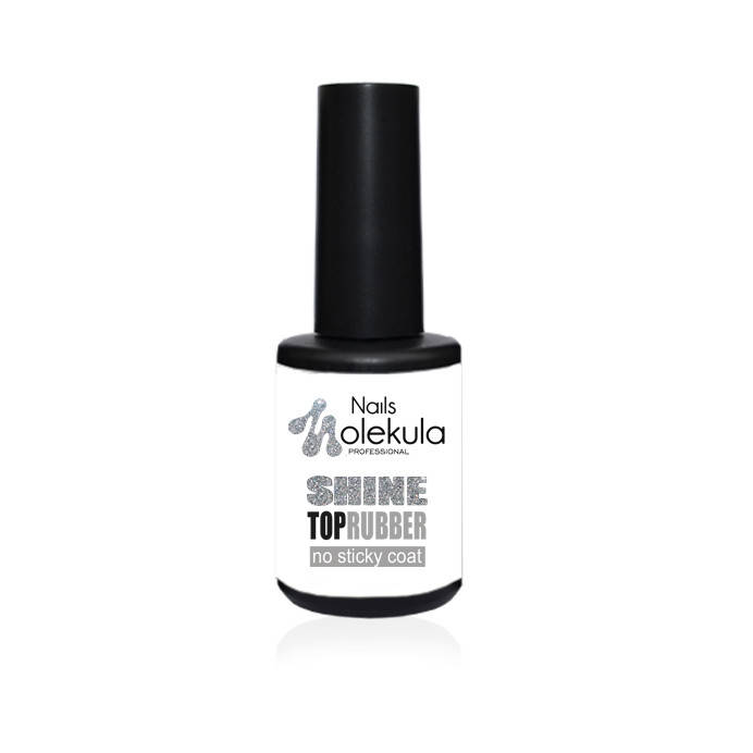 

Топ глітерний без липкого шару Molekula Top rubber SHINE no sticky, 12 ml