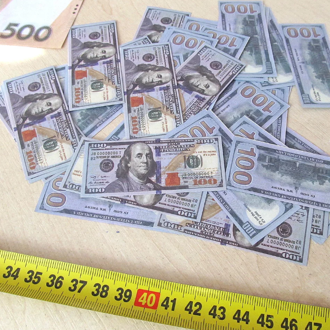 

Хит! Мини-деньги бутафорские 100 баксов 6х3 см, Конфетти