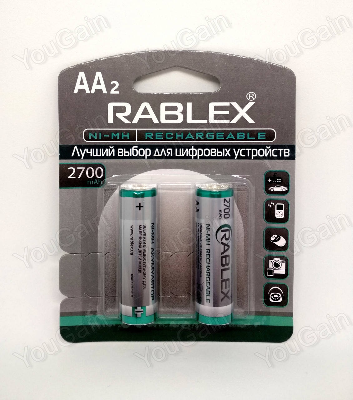 

Аккумулятор Ni-Mh AA 2700 мA/ч Rablex (реальная емкость) (за 1шт)