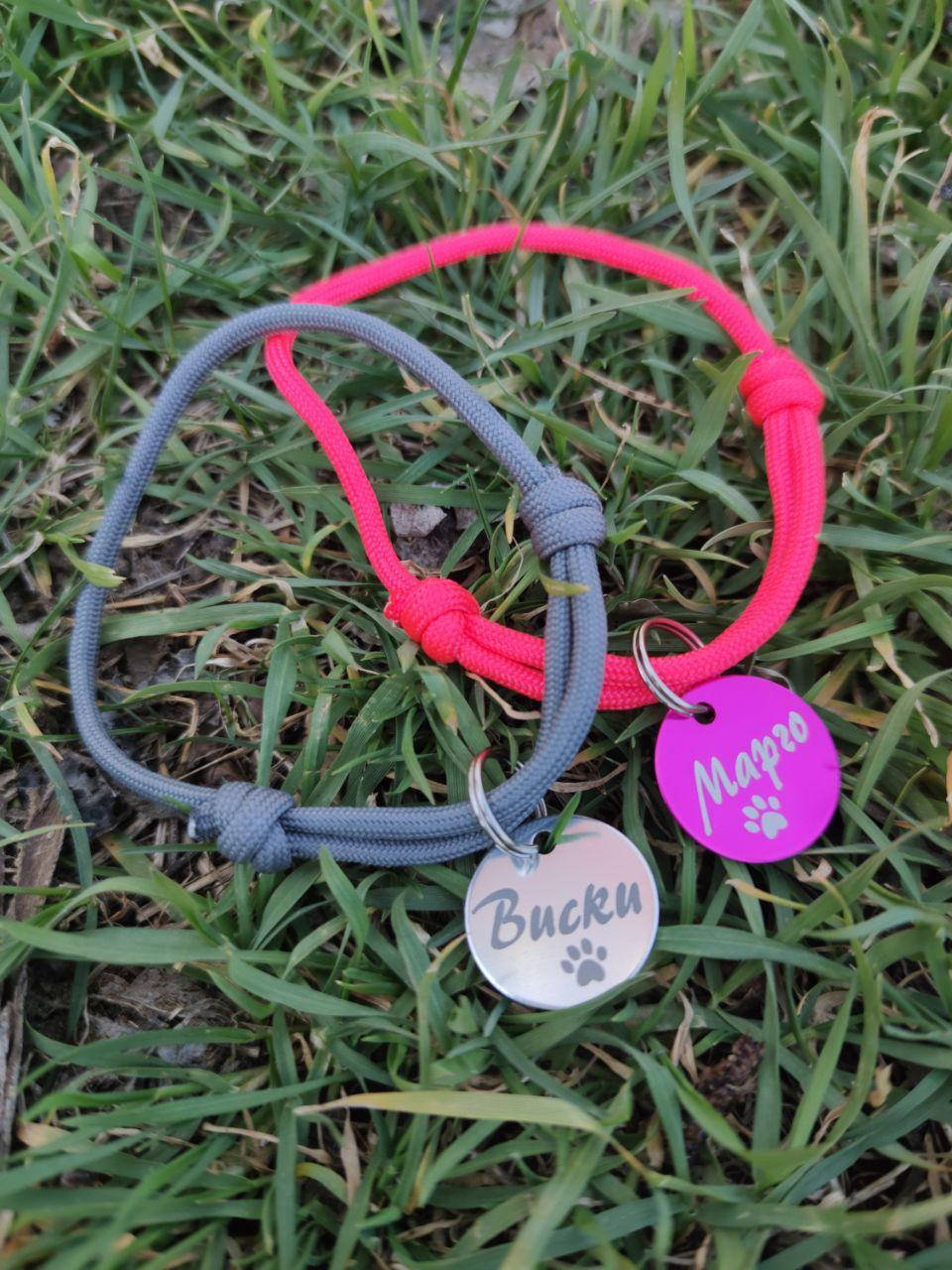 

Адресник Маленький Круглый Стальной с гравировкой с двух сторон из алюминия 25 мм на шнурке