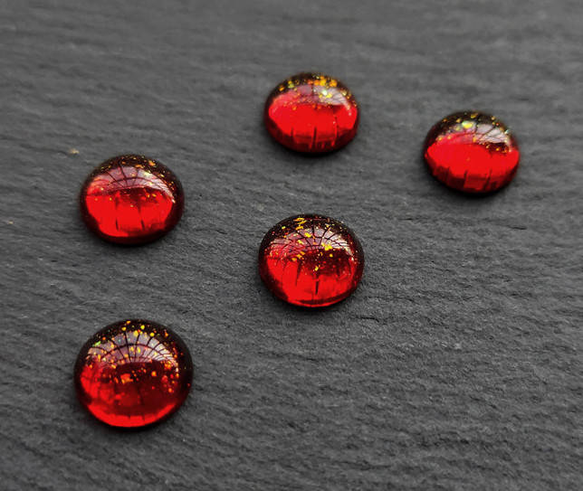 

(10шт) Камни "Галактика" круглые Ø10мм, Красный