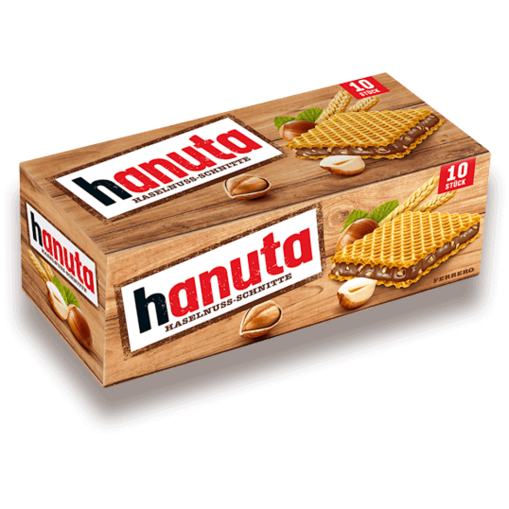 

Вафли Hanuta c шоколадом и орехами в коробке 220 гр