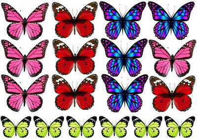 

Вафельна картинка для кондитерских виробів, топерів, пряників, капкейків Метелики (листок А4) 30