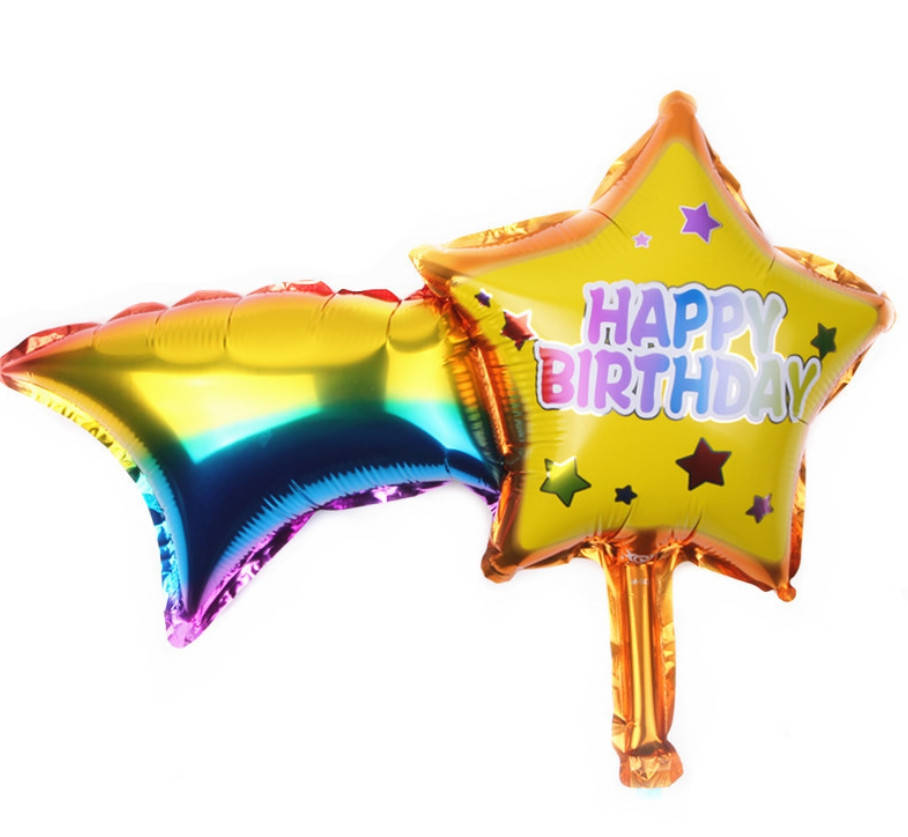 

Фольгированный мини-шар Звезда с радугой "Happy Birthday" 30х42см