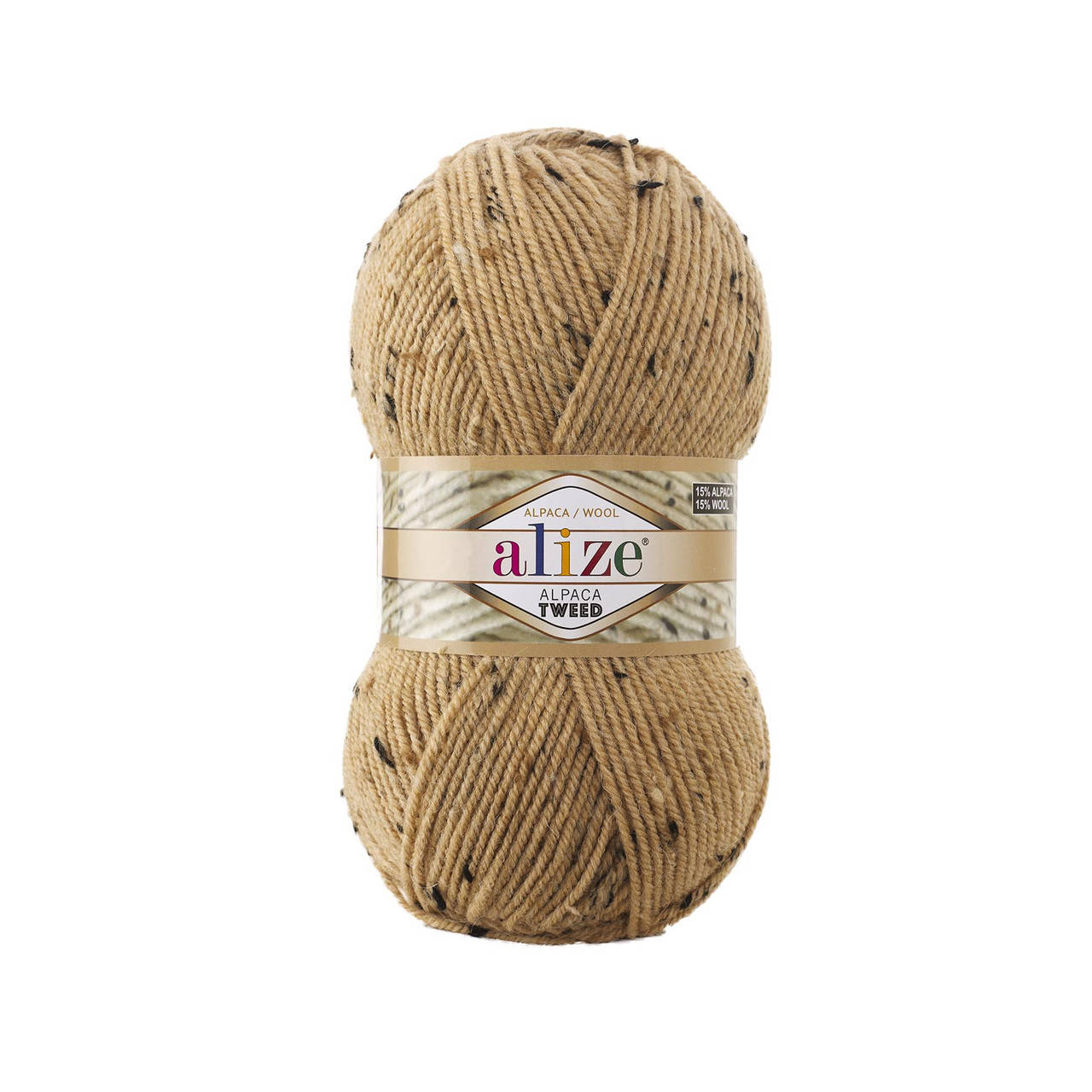 

Твидовая пряжа Альпака Ализе ALPACA TWEED бежевого цвета 262
