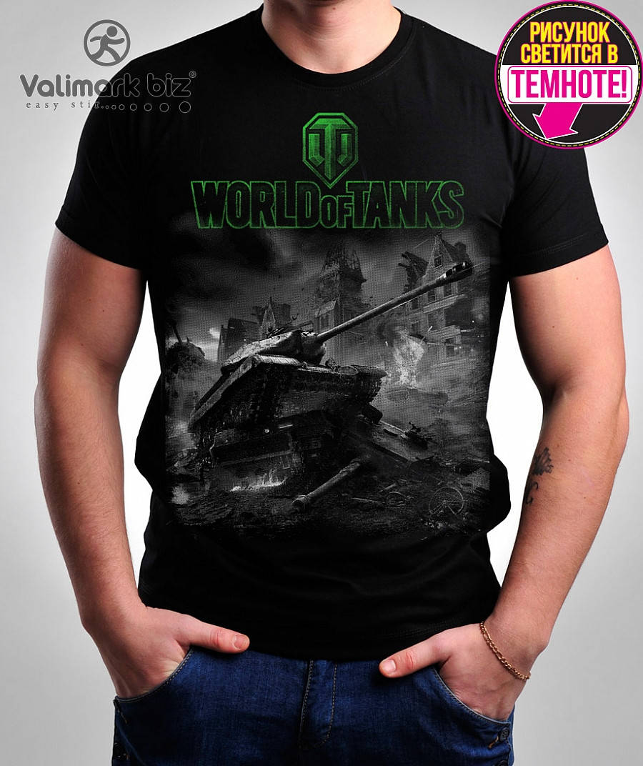 

Футболка черные мужские WORLD of TANKS танки Valimark-Biz 034