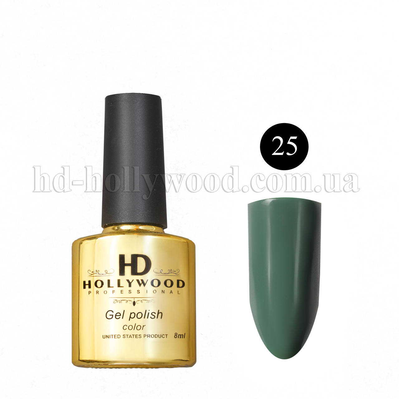 

Гель лак 25 Хаки Зеленый Плотный HD Hollywood 8 ml