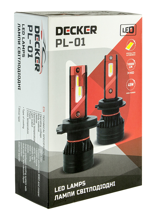 

Светодиодные лампы "DECKER"(H1) LED PL-01(5000K)(45W)(12V)