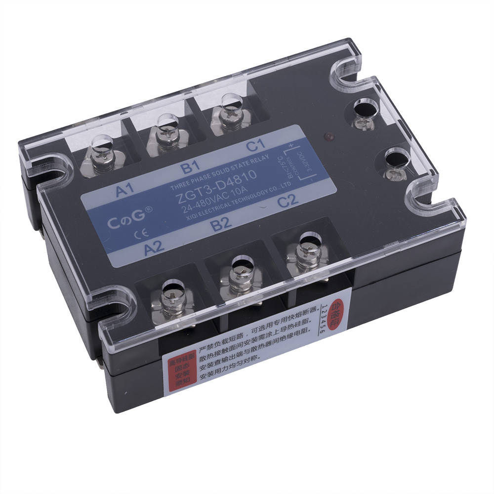 

Реле твердотельное ZGT3-10DA (CG) трехфазное 3-32VDC(25mA)/24-480VAC(10A) CG