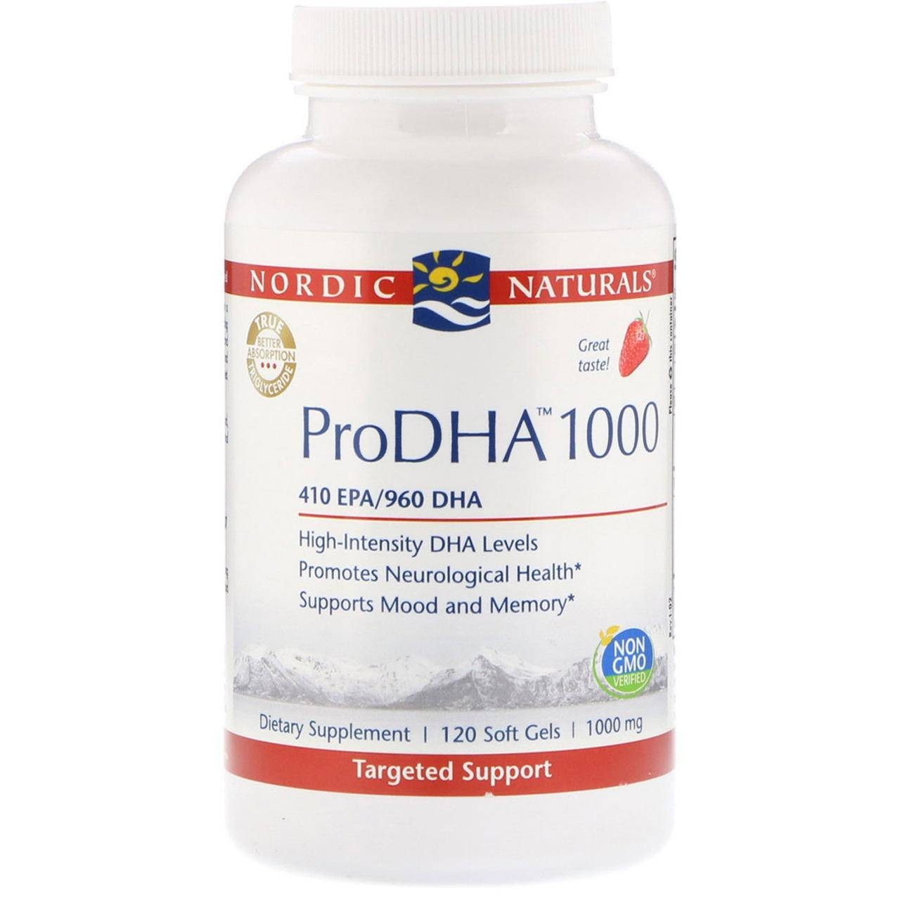

Nordic Naturals, ProDHA 1000, Strawberry Flavor, 1000 mg, 120 Soft Gels