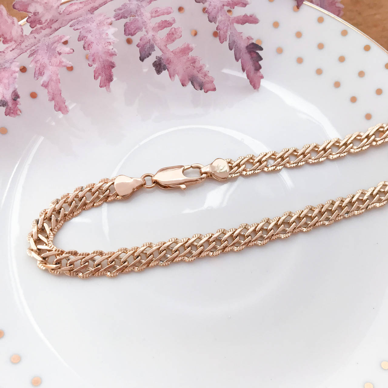 

Цепочка двойной ромб 7 мм. Xuping