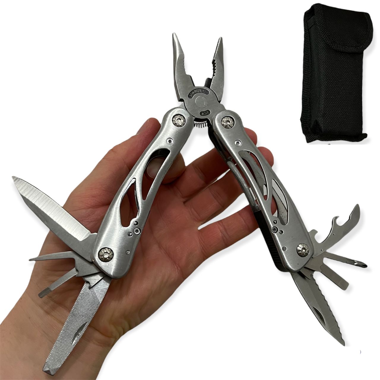 

Мультитул HUNTER Multi Tool 9в1 (плоскогубцы, отвертки, нож + чехол)