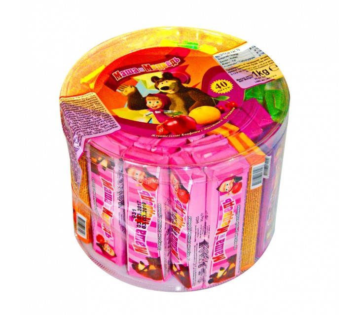 

Жевательная конфета Лимбо Маша и Медведь банка микс.40 шт.