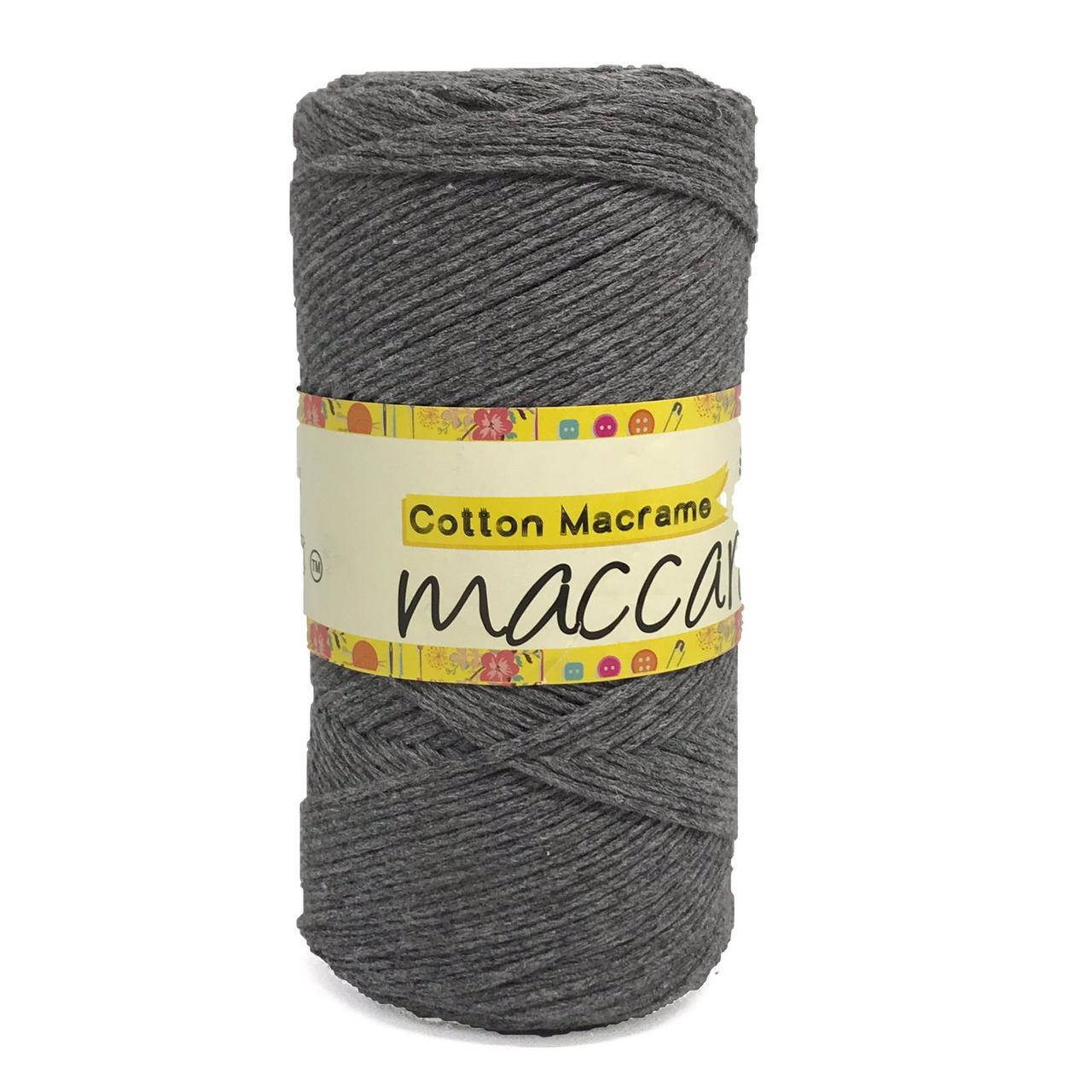 

Эко хлопковый шнур Cotton Macrame Maccaroni 2,5 мм, серый