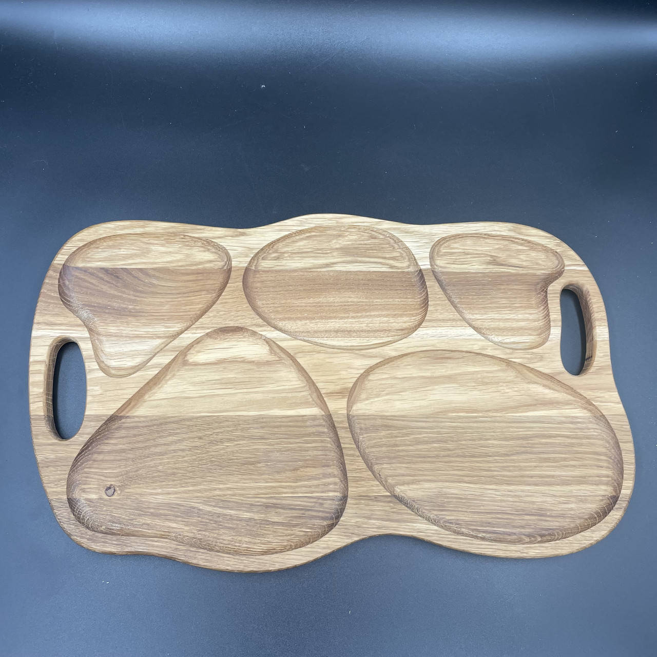 

Менажница деревянная 50*30 см. Дубовая доска для подачи блюд на 5 секций, Разные цвета