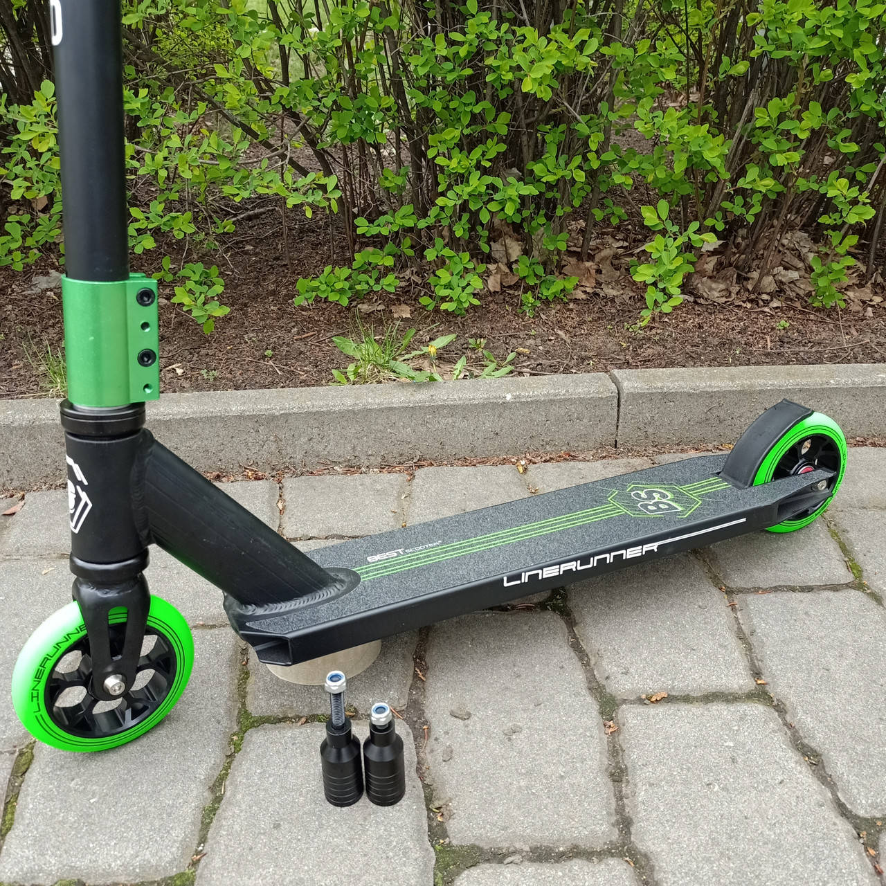 

Трюковый самокат Зеленый с Пегами (5-12лет) Best Scooter, HIC-система, алюминиевый диск, колеса 11 см, Зелёный