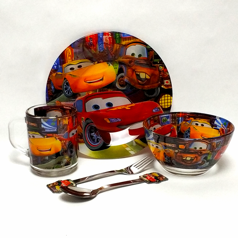 

Набор детской стеклянной посуды Тачки Молния Маквин 5 предметов Metr+ (ММ2140)