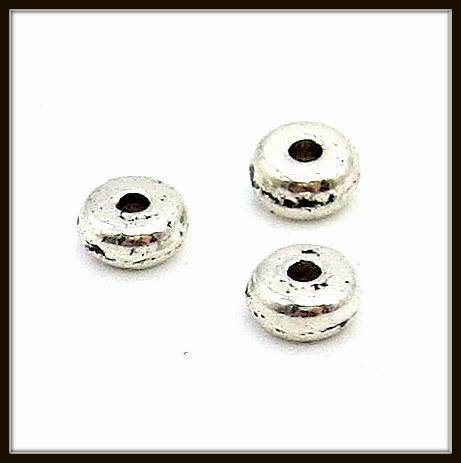 

Металл. бусина "шайба" серебро (d 0,5 х h 0,2 см) 60 шт в уп.