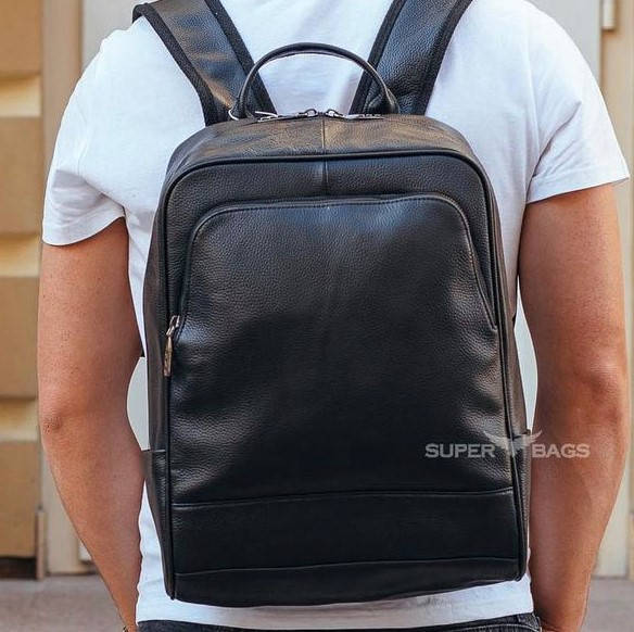 

Мужской кожаный рюкзак городской черный Tiding Bag B2-08875A черный