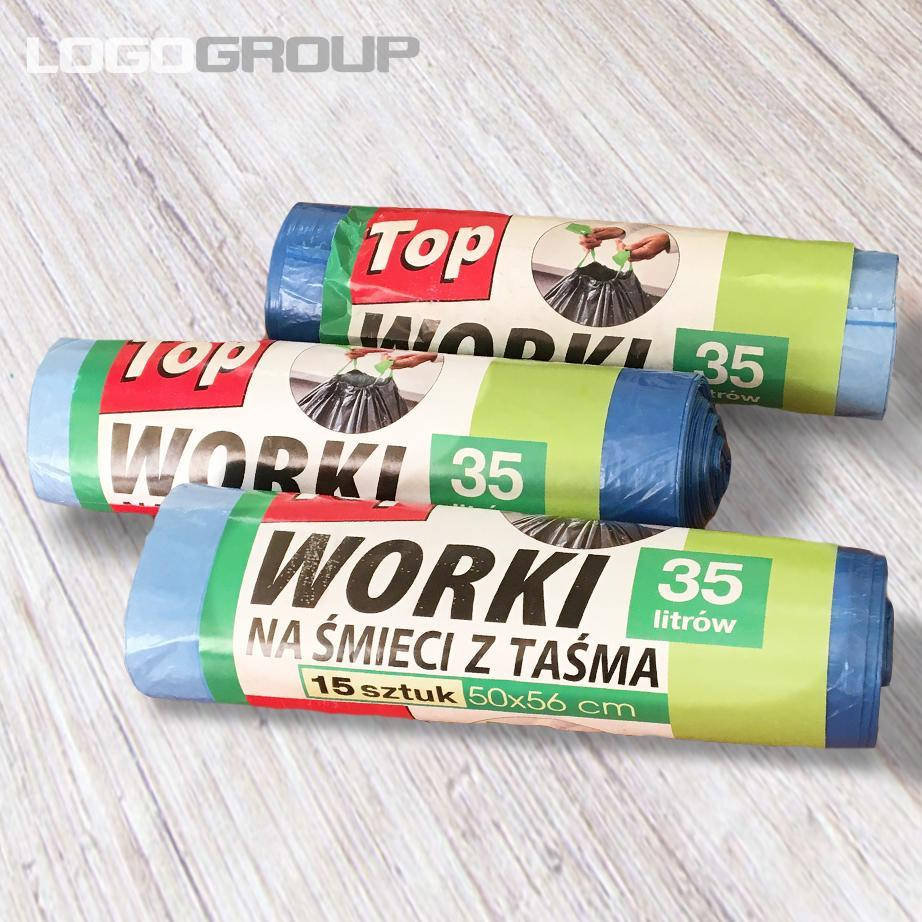 

Пакет для сміття Тор з затяжками кольорові 35л./10, 40шт.\ящ.