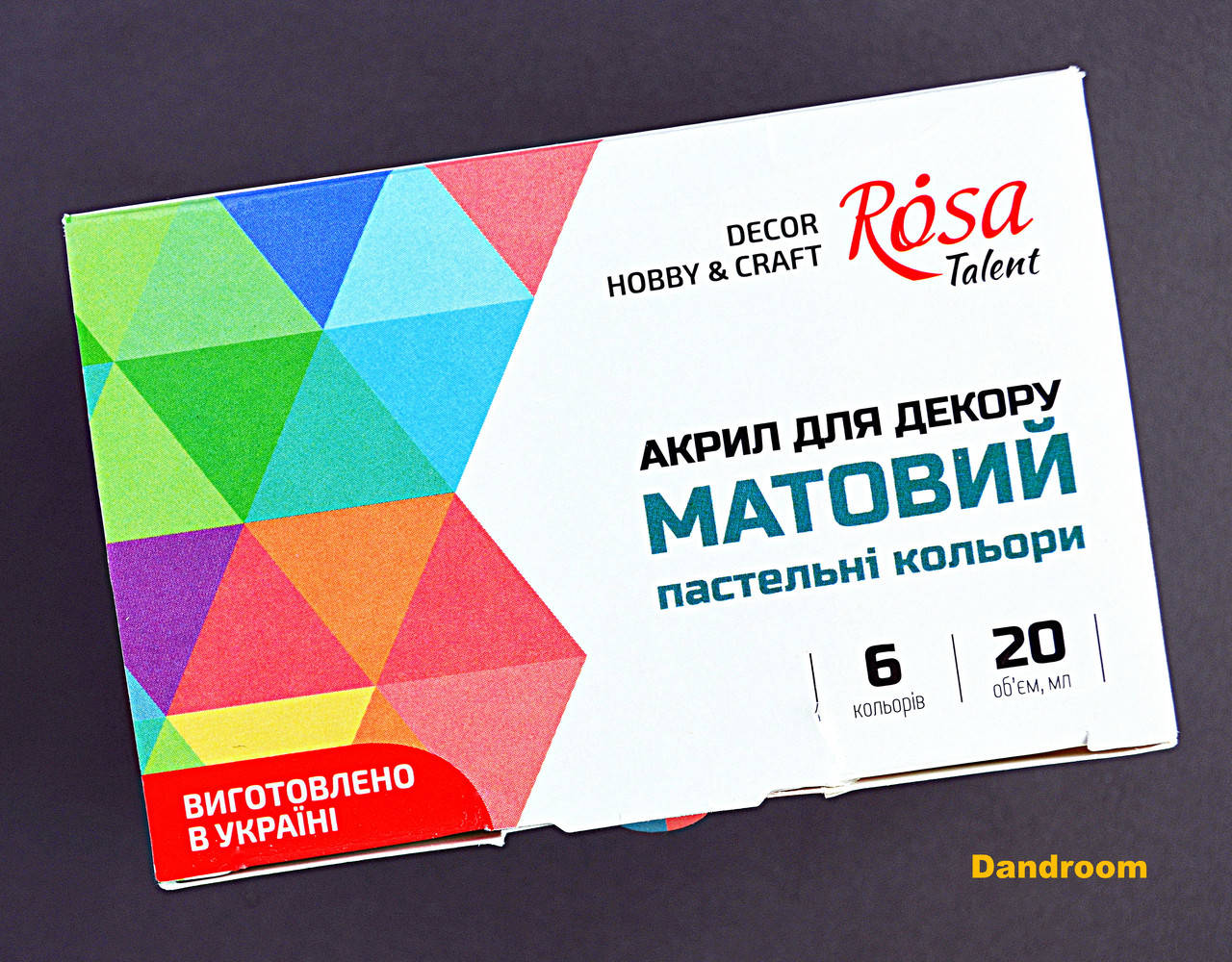 

Набор акриловых красок для декора, Матовые, пастельные цвета, 6 цветов по 20 мл, ROSA START