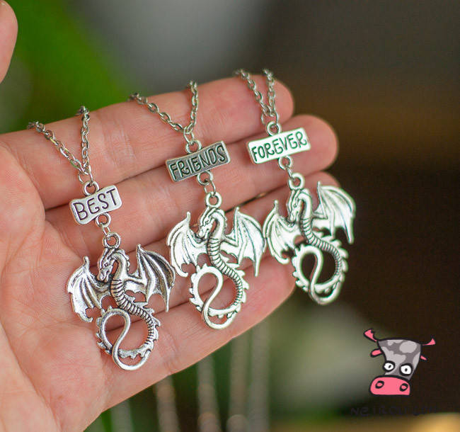 

Кулон для троих друзей "Best Friends Forever. Дракон. Цена за набор