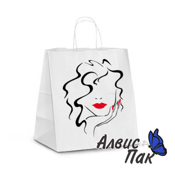 

Бумажные пакеты белый с печатью 2+0