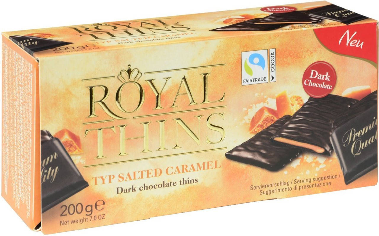 

Halloren шоколадные та́блеты "Royal Thins Salted Caramel" 200г