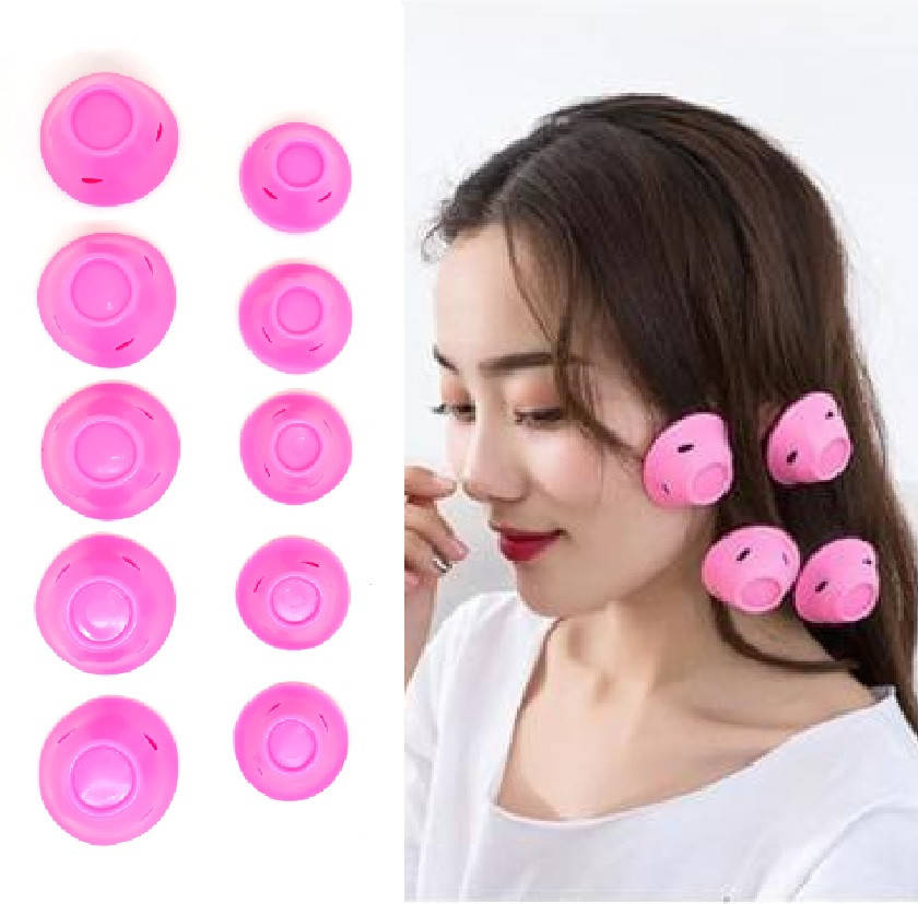 

Бигуди Magic Curler "Грибочки" силиконовые, набор 10 шт., розовые.