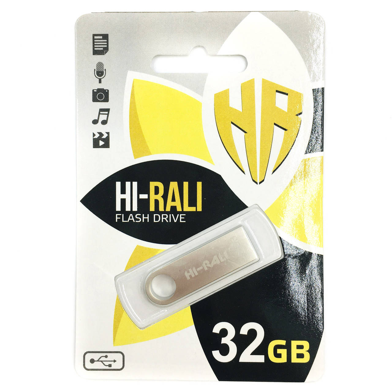 

Флеш-накопитель USB Hi-Rali 32GB Shuttle series Silver, Светло-серый