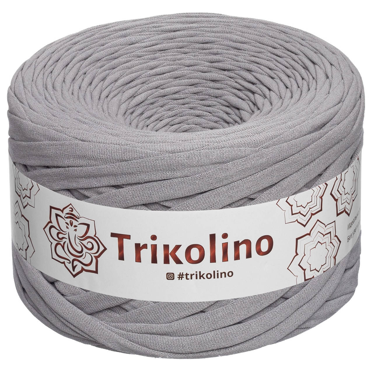 

Трикотажна пряжа Trikolino, ширина нитки 7-9 мм, довжина мотка 50 м., Сірий, Серый