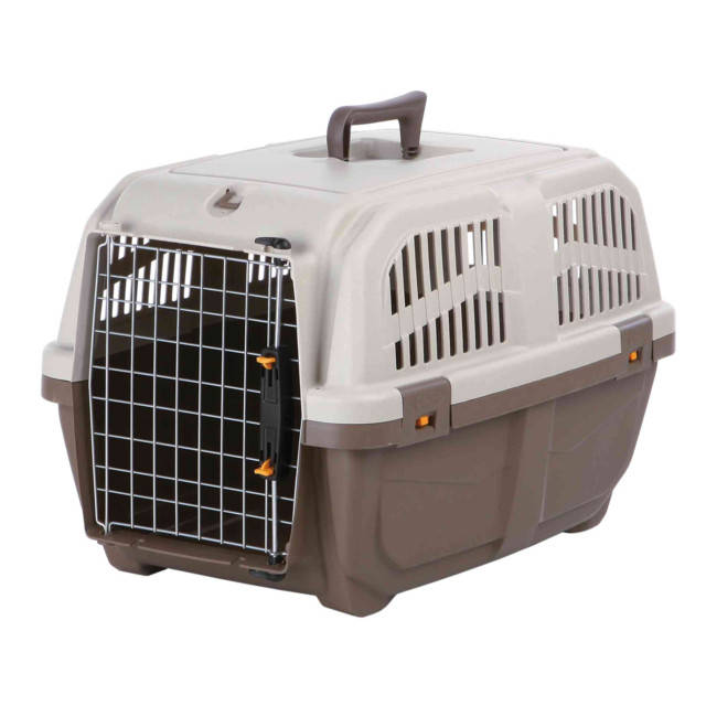 

Trixie TX-39741переноска Skudo 3 для собак до 24кг 40х39х60см, серый/корич.