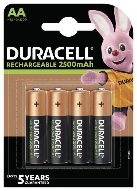

Аккумуляторы Duracell HR6 (AA) 2500 mAh уп. 4шт.
