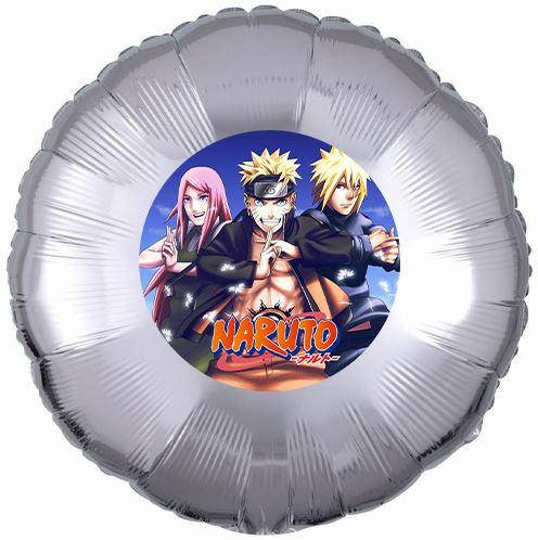 

Наклейка "Наруто круглая. 3 героя" размером 14,5см (поштучно, без шара) на шар 18"