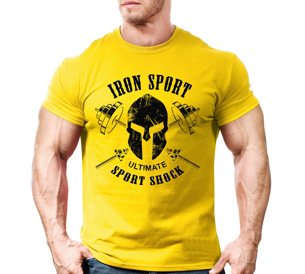 

Футболка для бодибилдинга IRON SPORT (разные цвета) L, Желтый