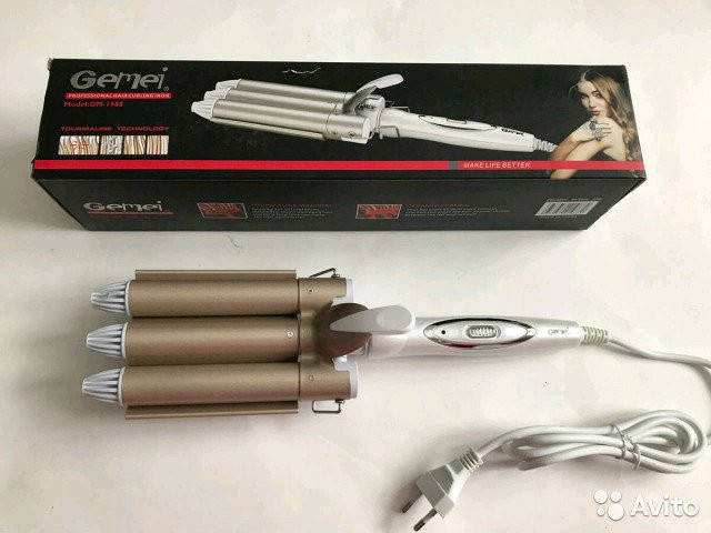 

Плойка-волна тройная Gemei GM-1988 - с керамическим покрытием